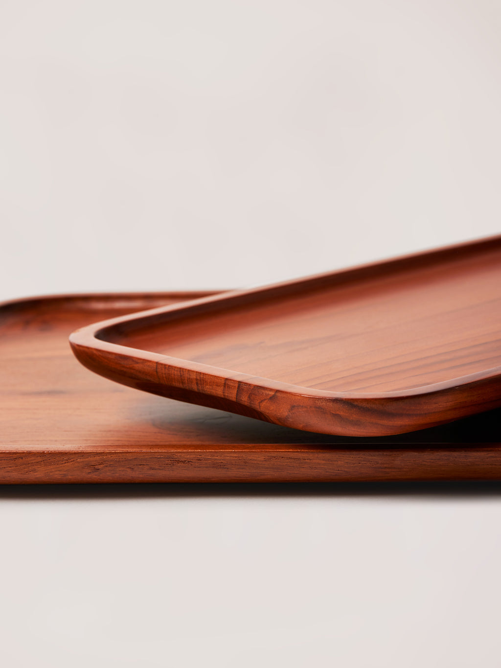 minimal teak wood serving trays 