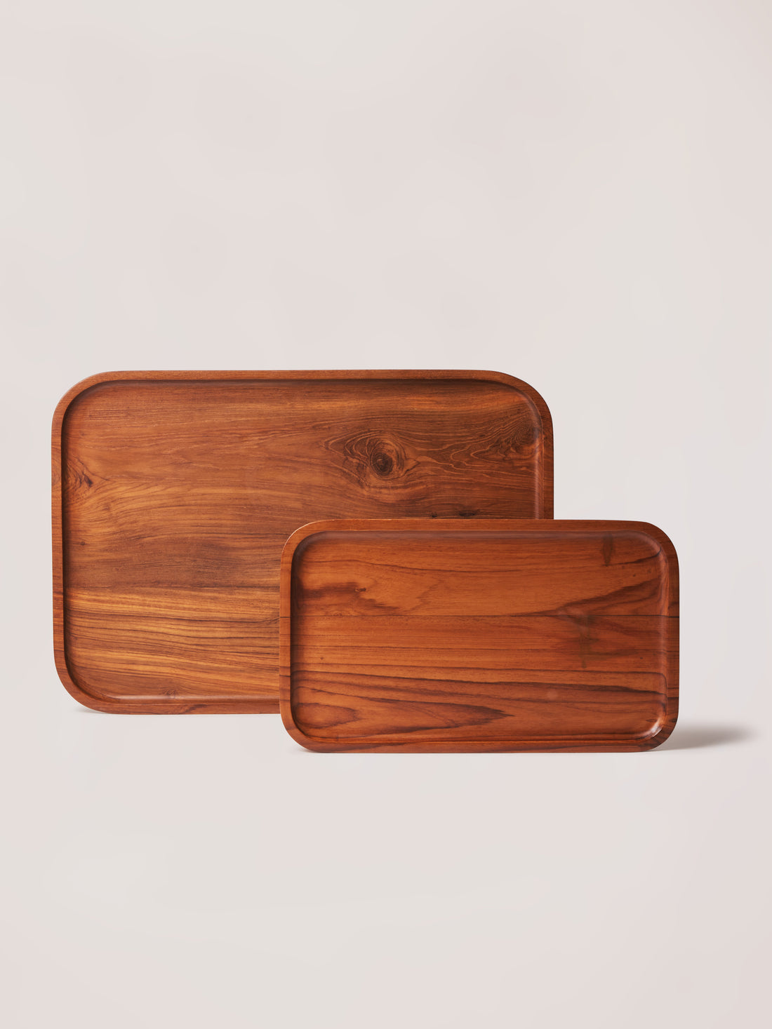 minimal teak wood trays 