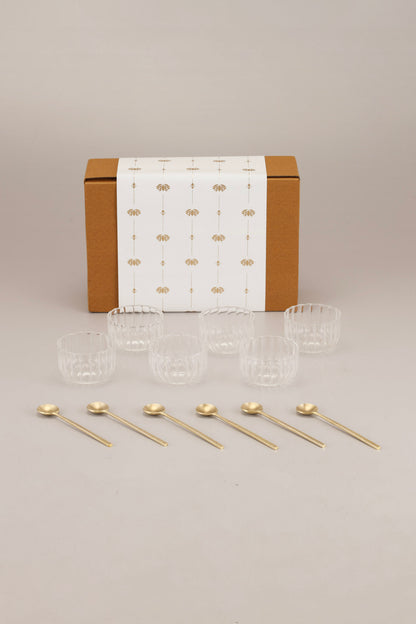 The Dessert Affair Gift Box, Set of 6 bowls &amp; spoons