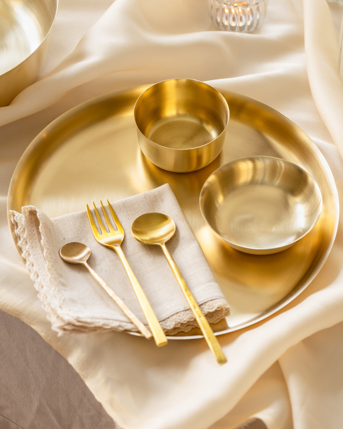 Turtle Brass Dinnerware, Set of 4