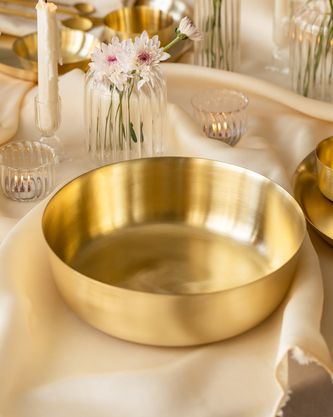 Turtle Brass Serving Bowl, Large