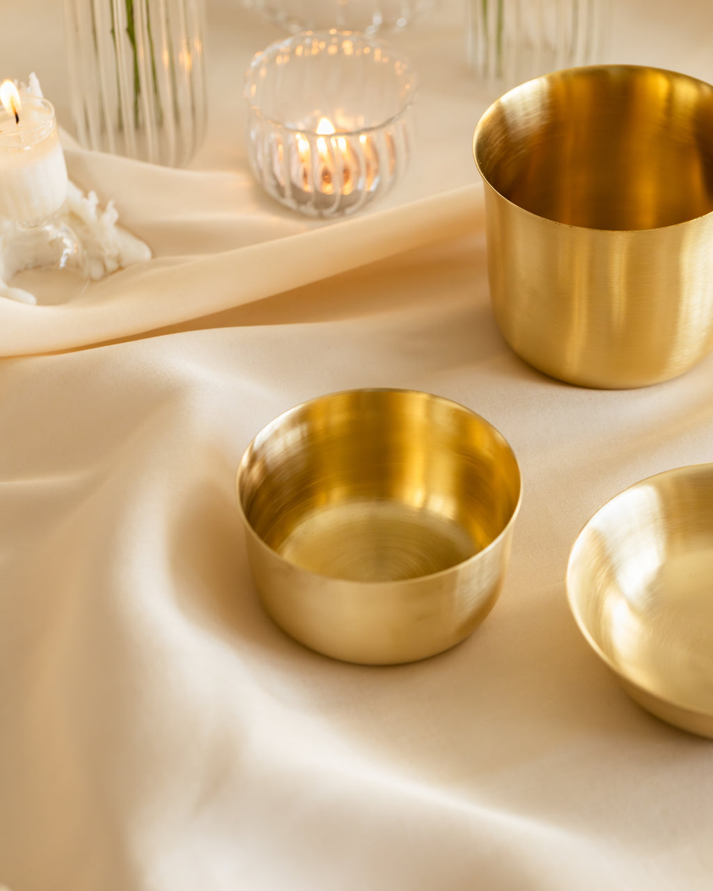 Turtle Brass Deep Bowls, Set of 2