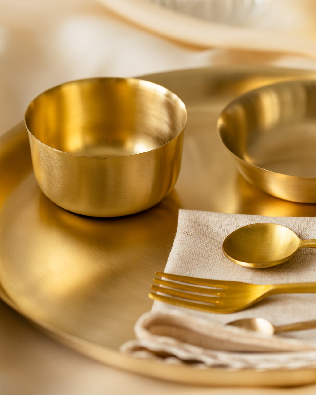 Turtle Brass Deep Bowls, Set of 2