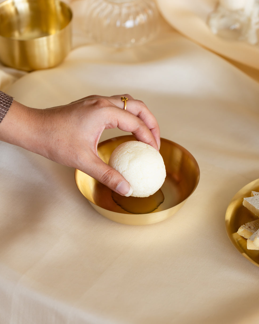 Turtle Brass Shallow Bowls, Set of 2