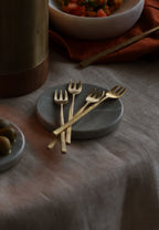 Wabi brass dessert forks