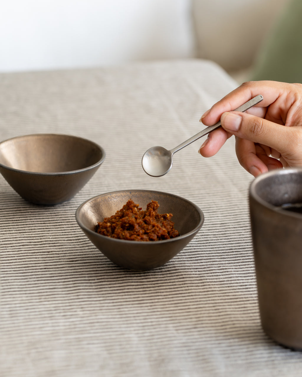 Wabi Condiment/Coffee Spoons, Set of 4, Stainless Steel