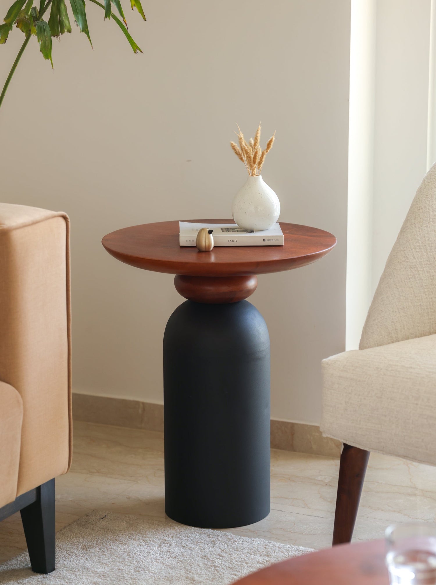 Wood &amp; Metal Perisi Side Table by Fleck