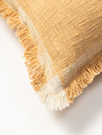 Woven cushions cover white and beige.