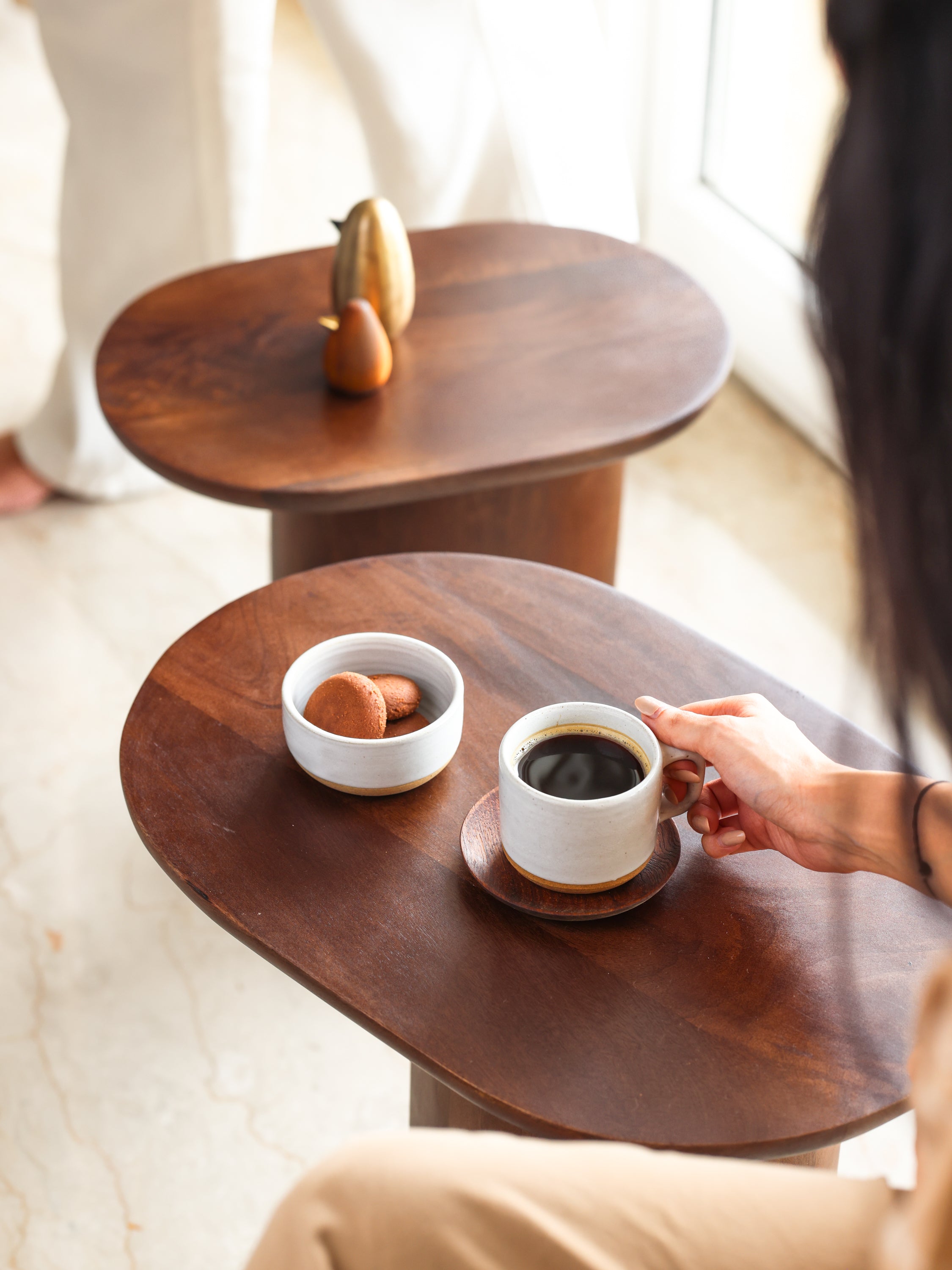 Baobab Nesting Tables, Set of 2 Coffee Brown