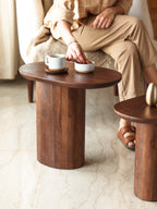 Nesting table in brown