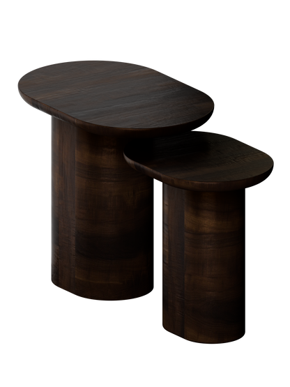 Baobab Nesting Tables, Set of 2 Coffee Brown