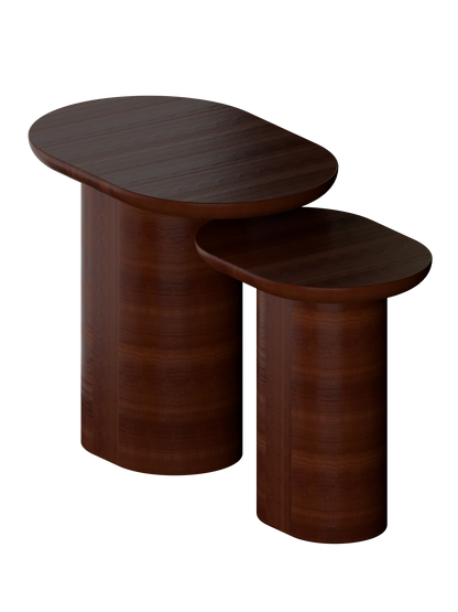 Baobab Nesting Tables, Set of 2 Coffee Brown