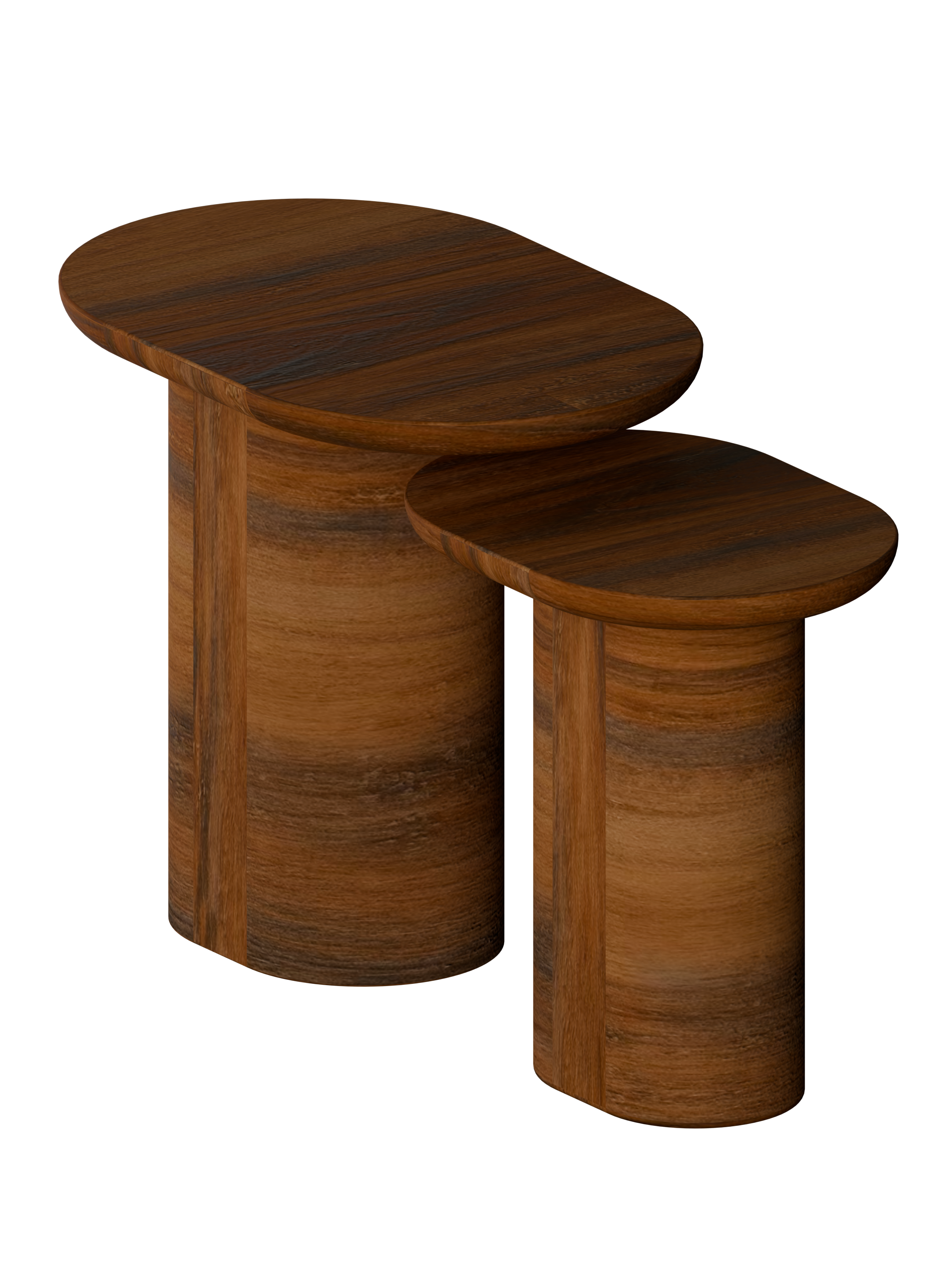 Baobab Nesting Tables, Set of 2 Coffee Brown