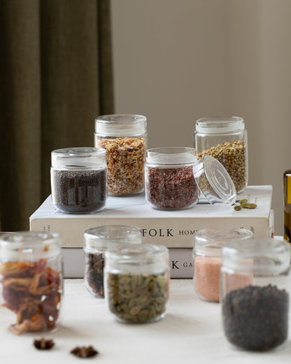 Klar Storage Borosilicate Glass Jars, Set of 6