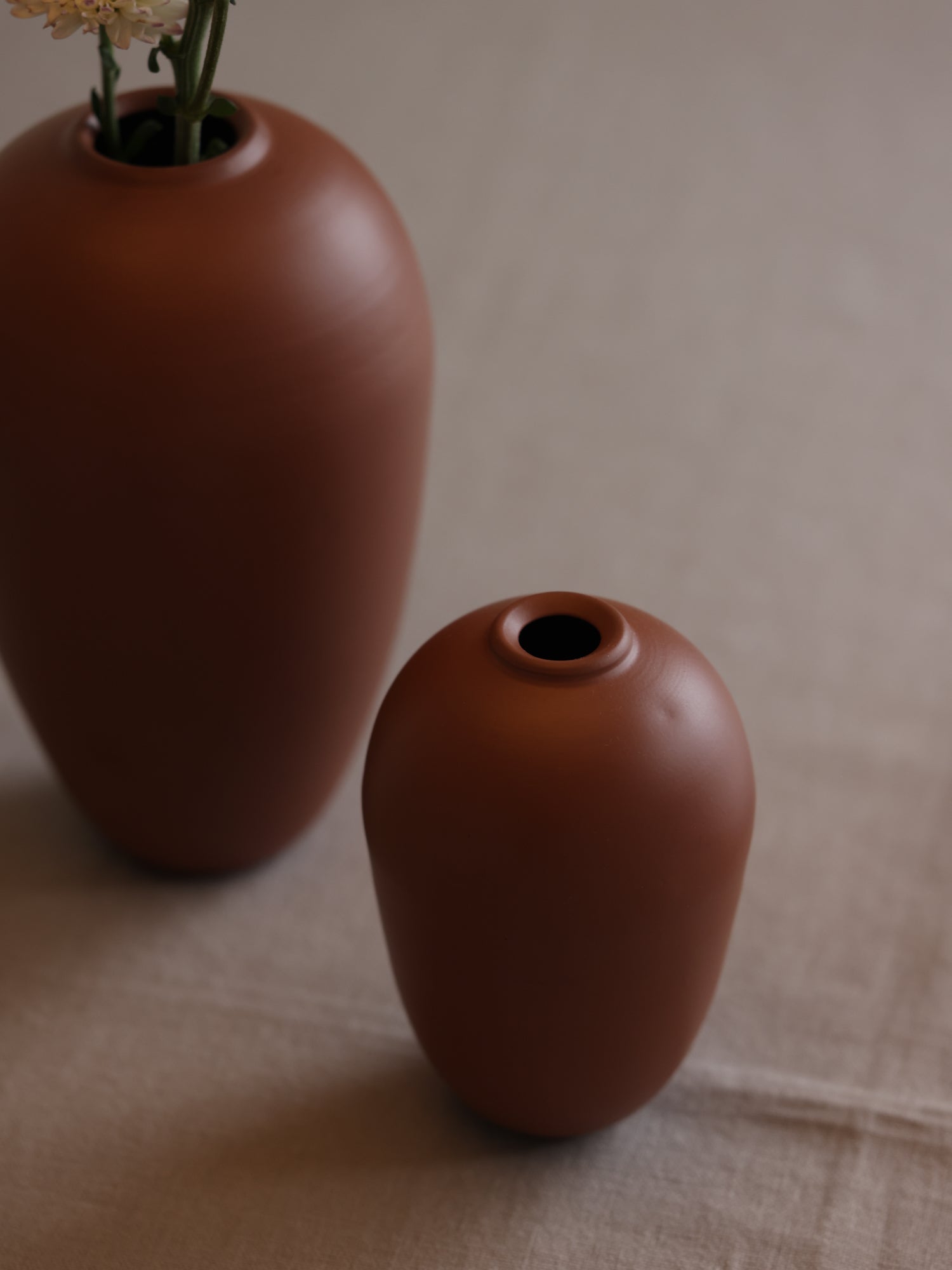 Brown small vases for decor