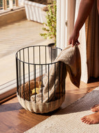 Rattan basket for organization.