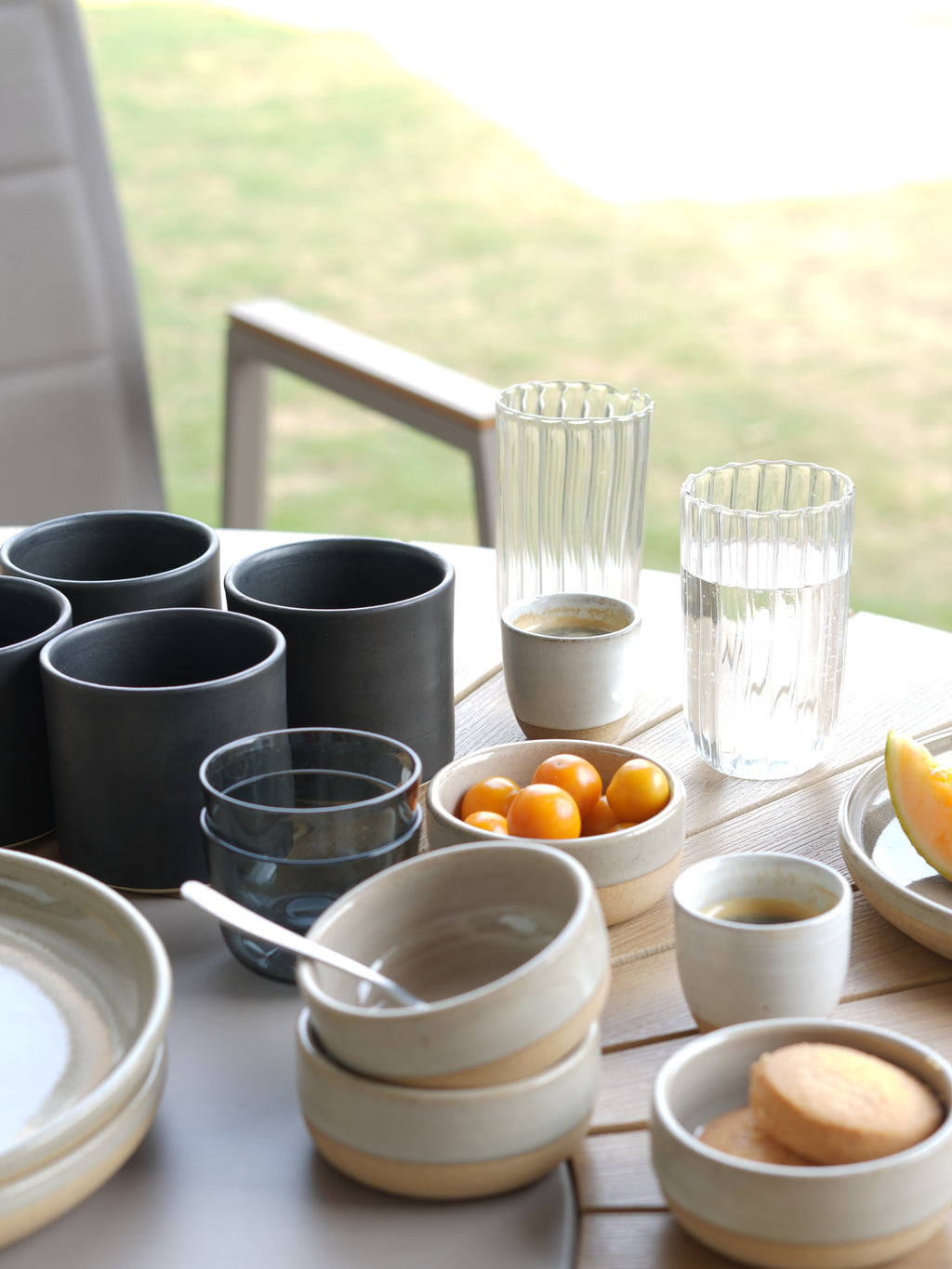 Charcoal Latte Cups, Set of 2