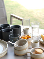 Charcoal Latte Cups, Set of 2