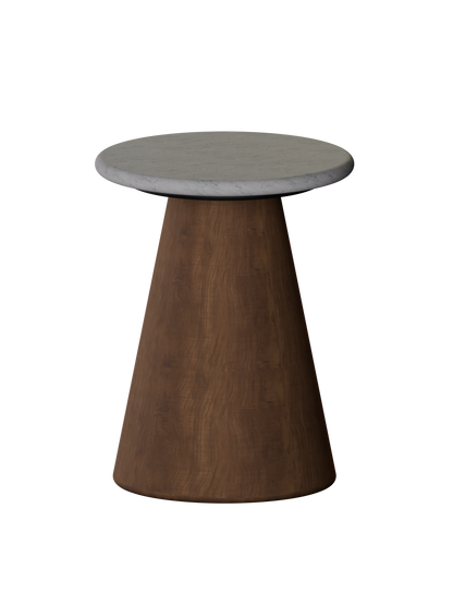Conifer Side Table, Wood &amp; Marble