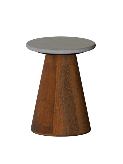 Conifer Side Table, Wood &amp; Marble