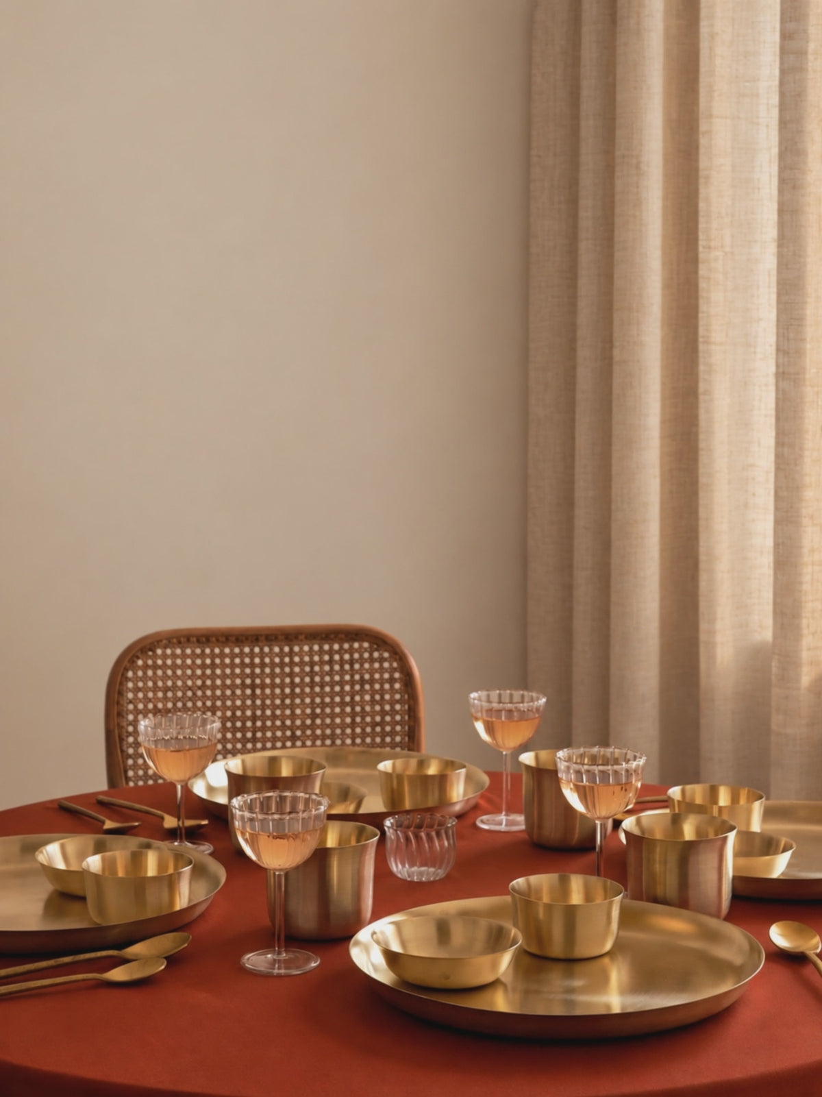 Turtle Brass Dinnerware, Set of 4