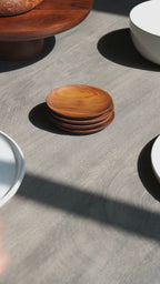 Teak Wood Coasters, Set of 4