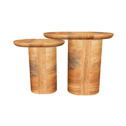 Baobab Nesting Tables, Set of 2 Coffee Brown