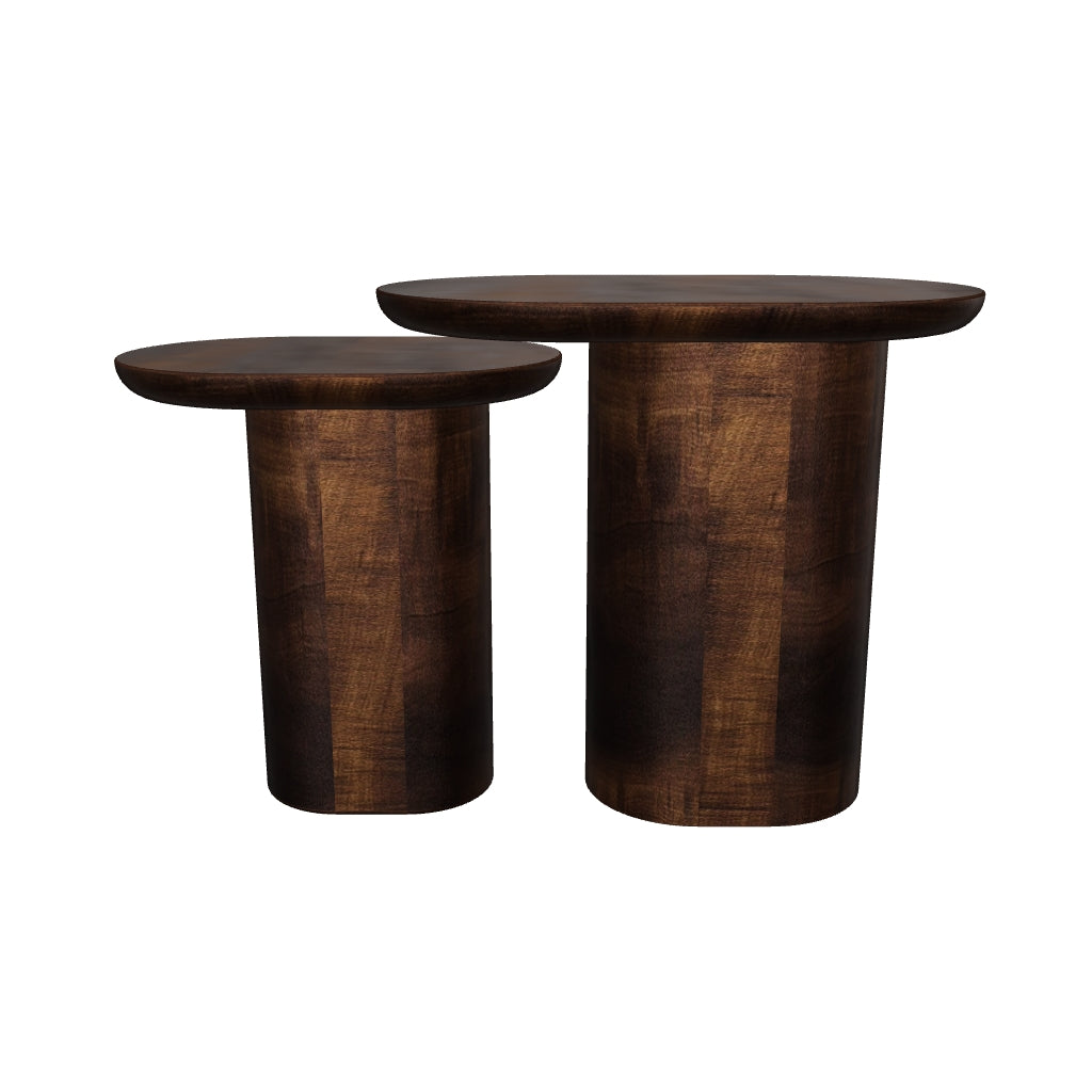 Baobab Nesting Tables, Set of 2 Coffee Brown