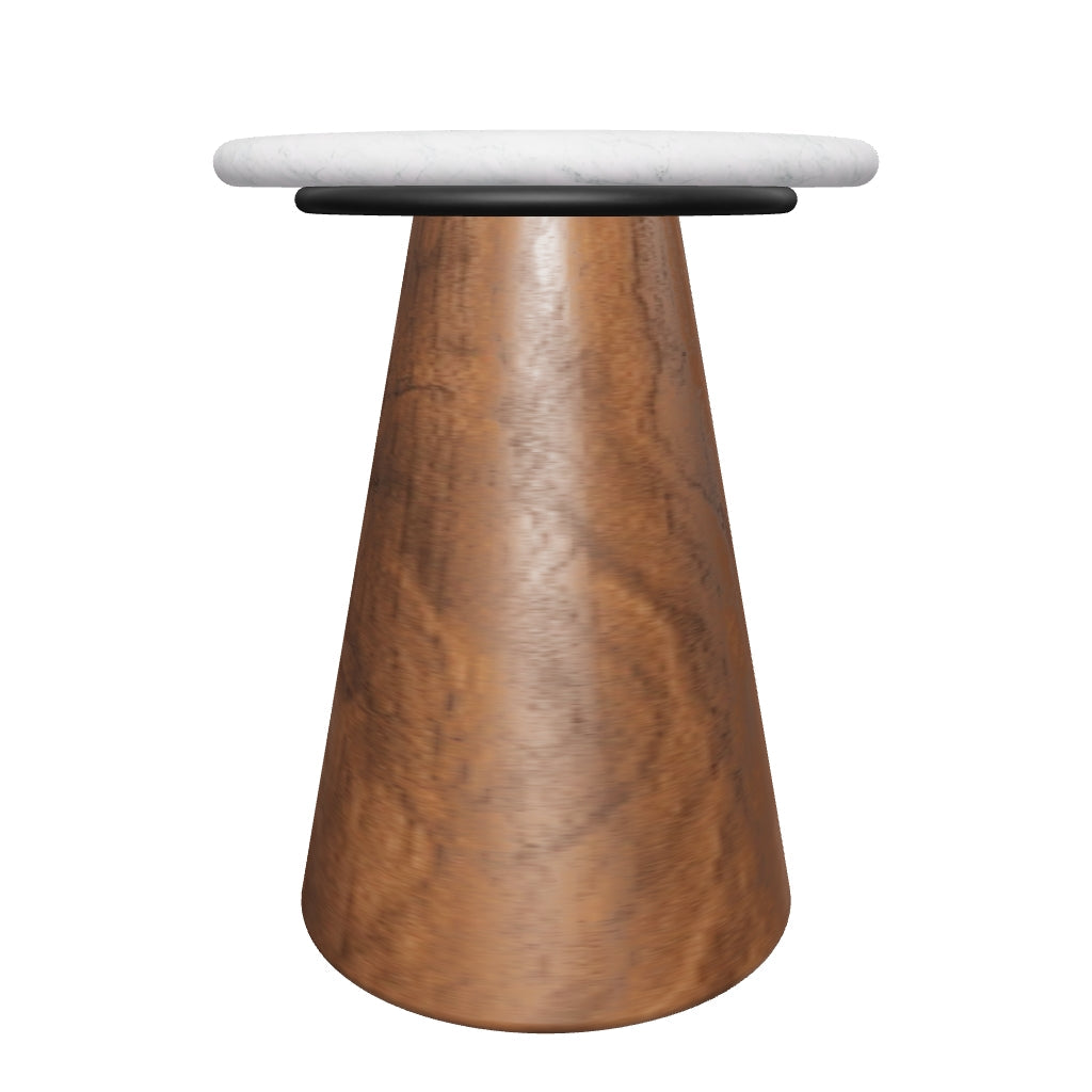 Conifer Side Table, Wood &amp; Marble