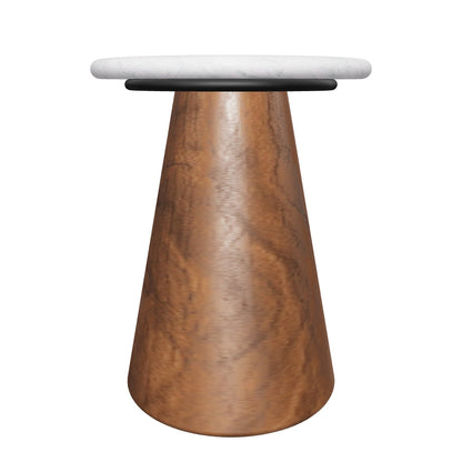 Conifer Side Table, Wood &amp; Marble