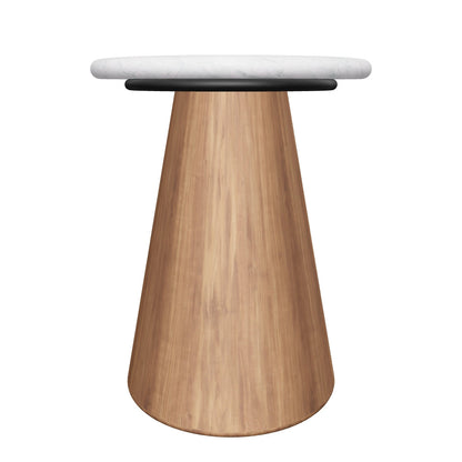 Conifer Side Table, Wood &amp; Marble