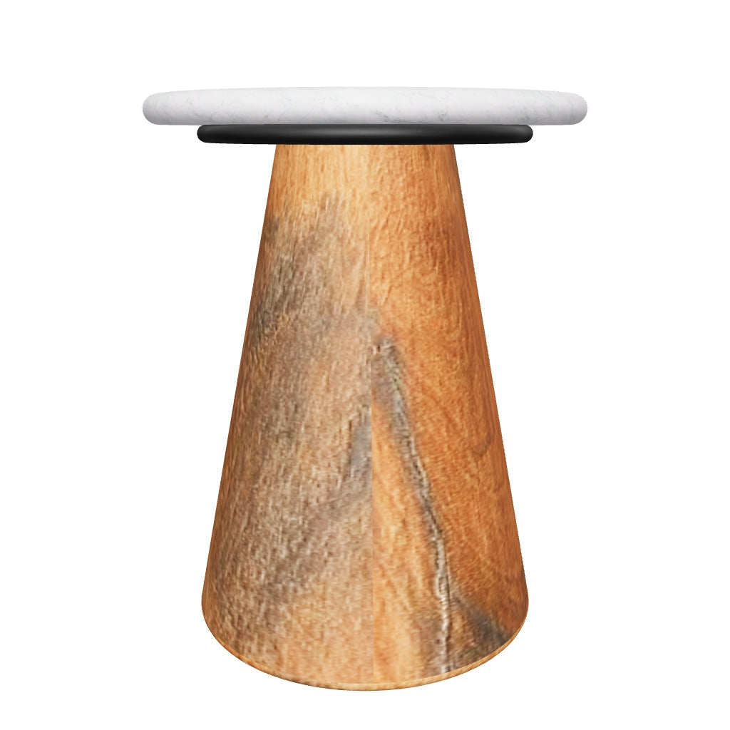 Conifer Side Table, Wood &amp; Marble