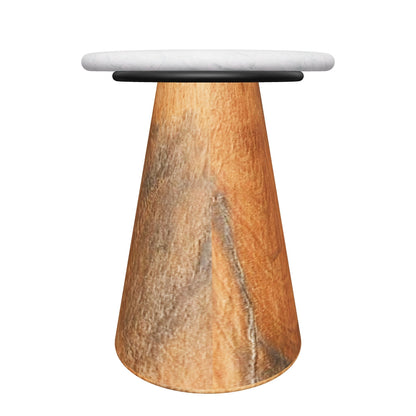 Conifer Side Table, Wood &amp; Marble