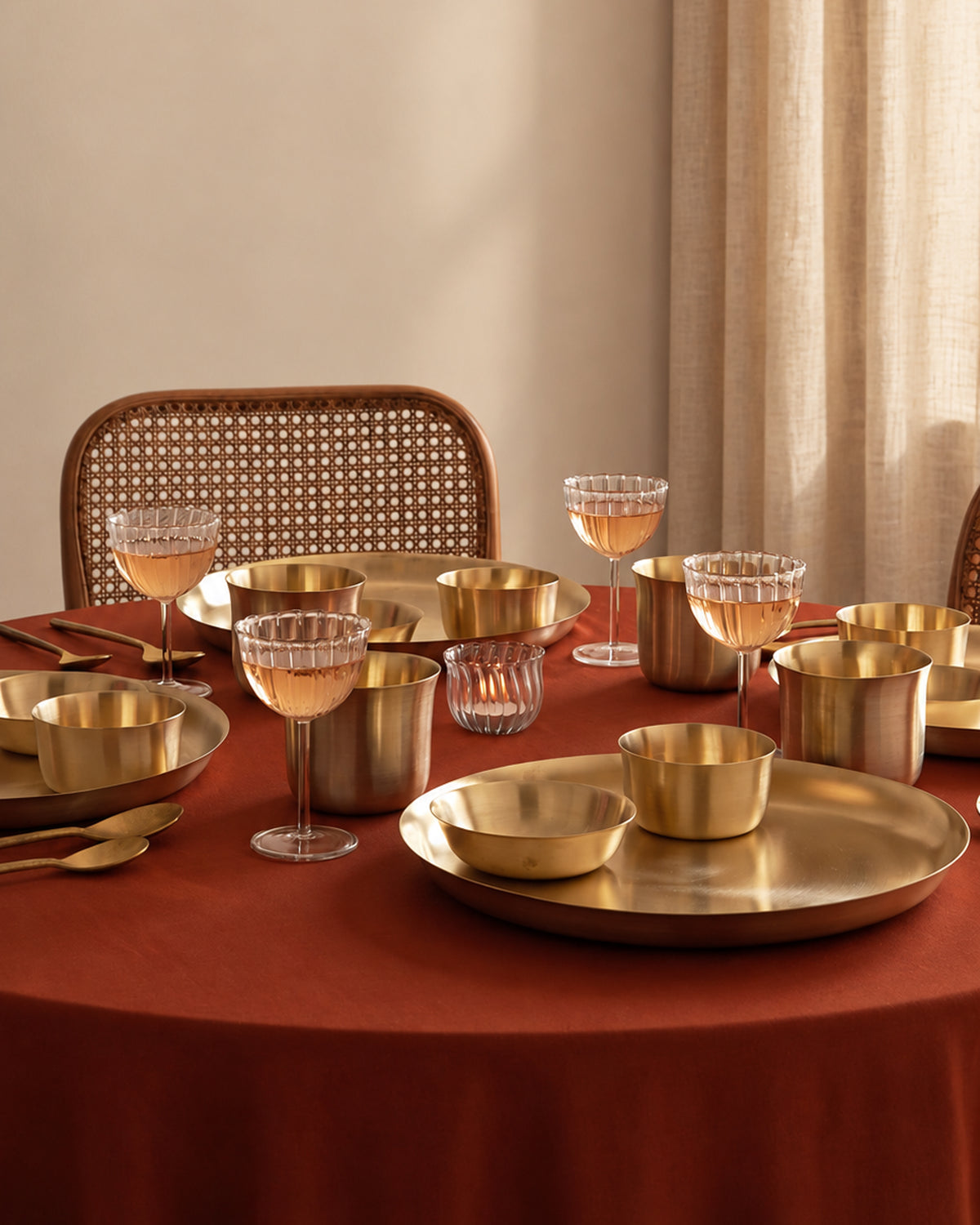 Turtle Brass Dinnerware, Set of 4