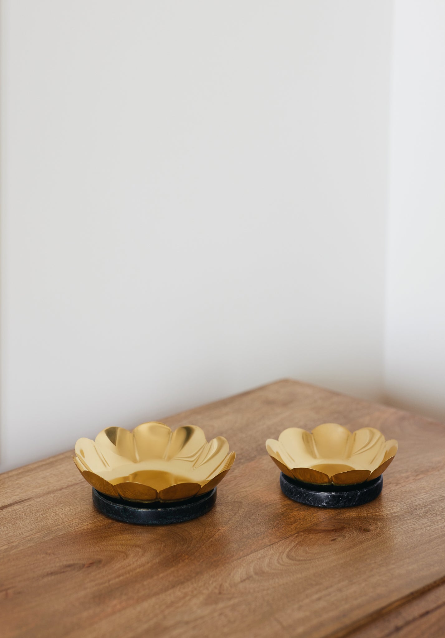 Lotus Brass Tealight Holders, Set of 2 - Fleck