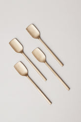 Taihi Brass Ice-cream Spoons, Set of 4, Champagne Gold - Fleck