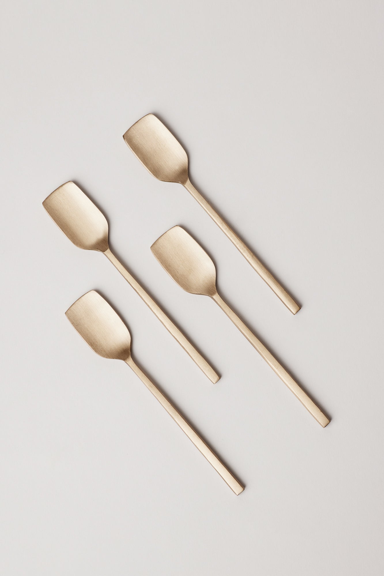 Taihi Brass Ice-cream Spoons, Set of 4, Champagne Gold - Fleck