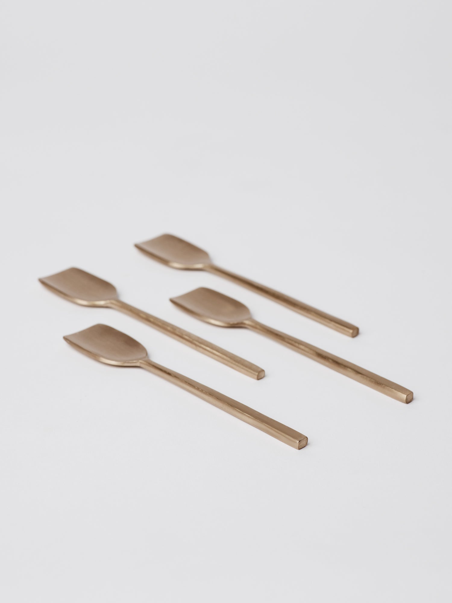 Taihi Brass Ice-cream Spoons, Set of 4, Champagne Gold - Fleck