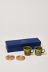 Ilai Mugs & Heirloom Brass coasters Gift Set - Fleck