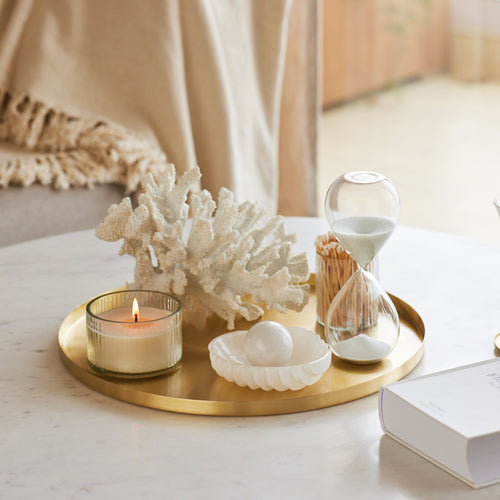 Brass decorative trays for coffee table decor 