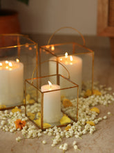 Clear Glass & Brass Lanterns with a Handle Mood Shot