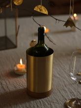 Fleck Brass and Wood Wine Chiller