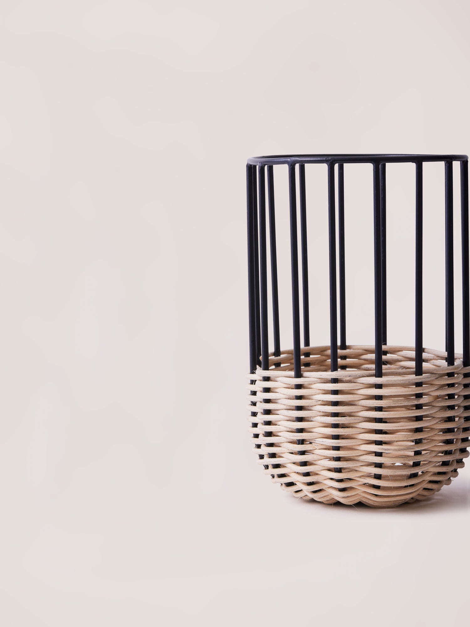 Fleck Cabo wire and rattan Kitchen Utensil Holder 