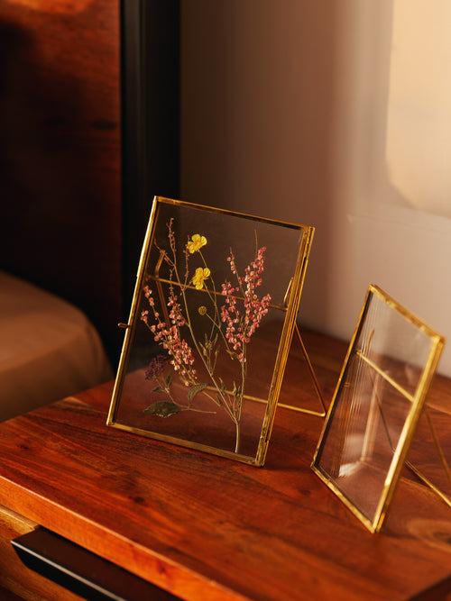 Photo Frame Set, Brass & Glass