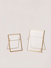 Fleck Photo Frames Set, Brass & Glass