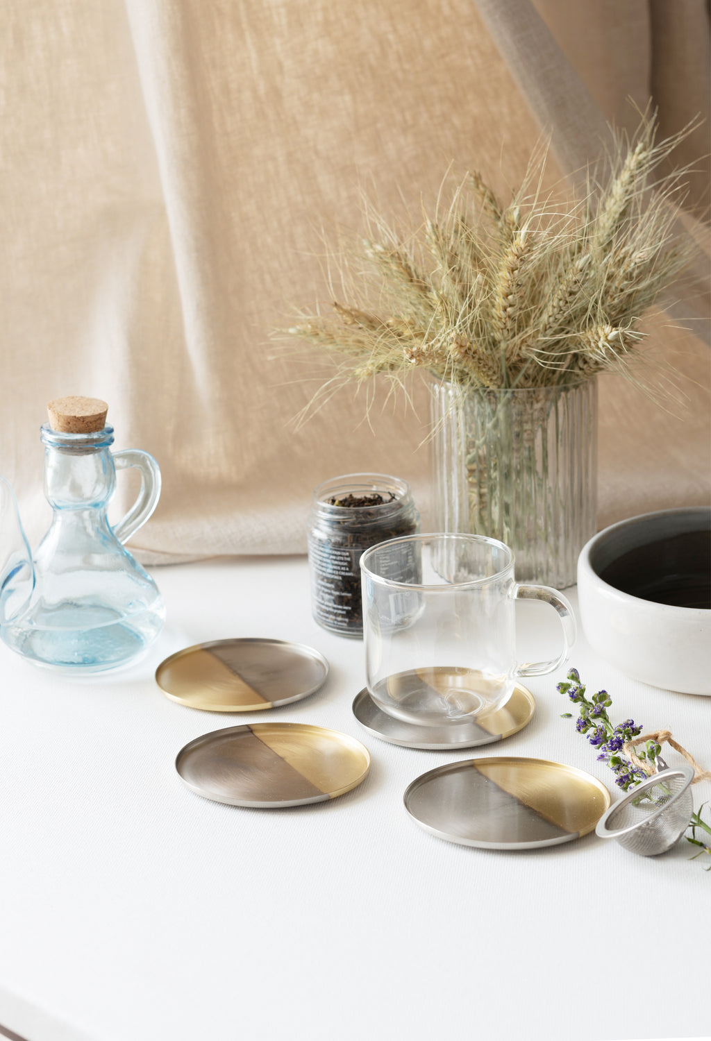 Two tone nickel & brass coasters - Fleck