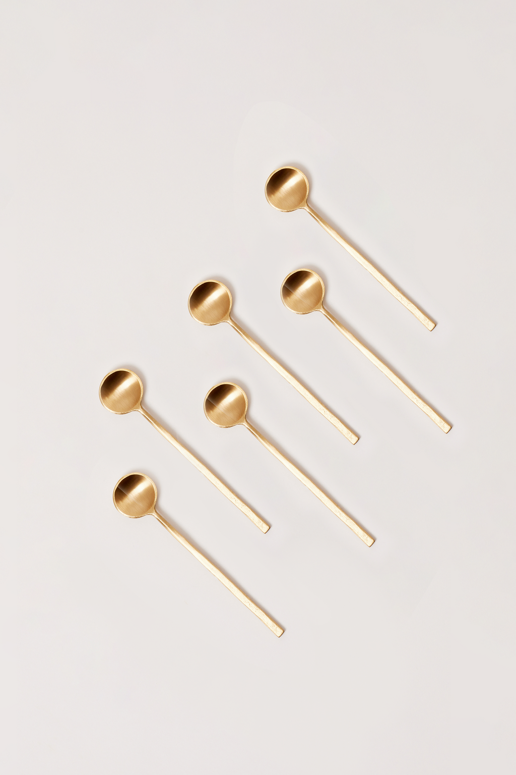 Fleck Wabi Brass Dessert Spoons Set