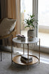 Florence Side Table, Marble & Gold Tray - Fleck