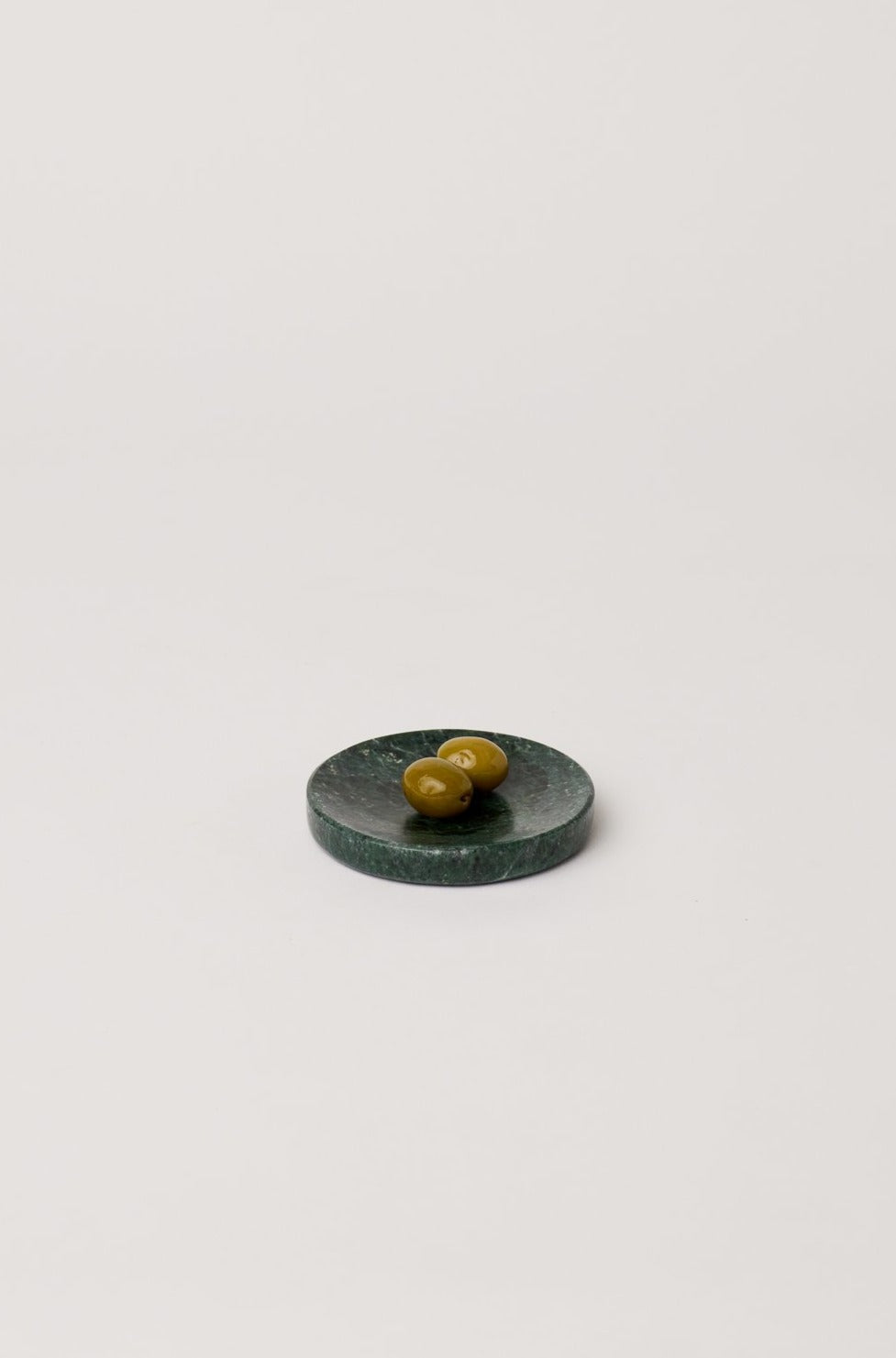 Fleck Green Marble Dipping Bowls With olives