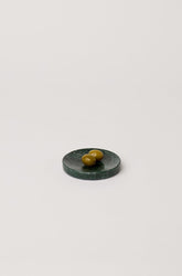 Fleck Green Marble Dipping Bowls With olives